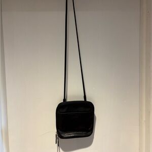 Fossil Black Leather Crossbody Bag